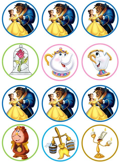 Free Printable Beauty And The Beast Cupcake Toppers